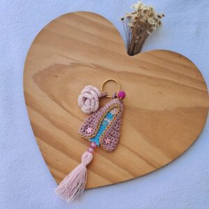 Chaveiro Nossa Senhora Manto  rosa e veste azul