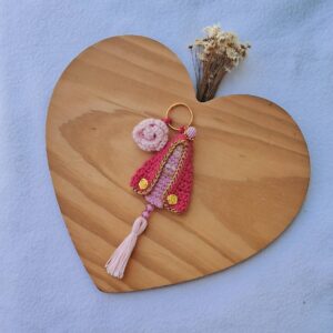 Chaveiro Nossa Senhora Manto rosa escuro