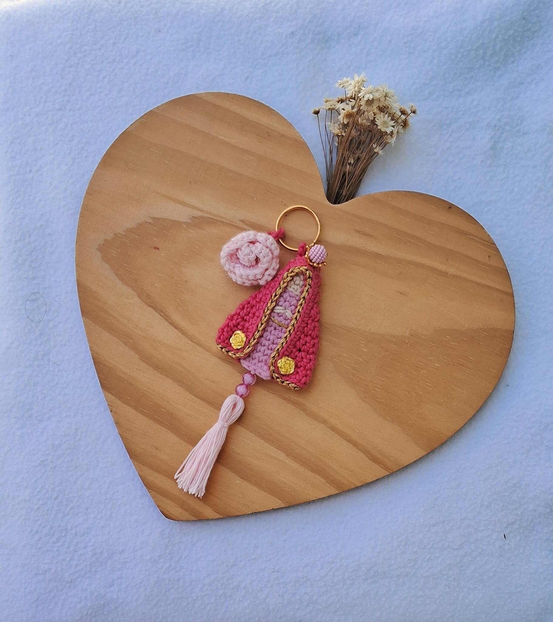 Chaveiro Nossa Senhora Manto rosa escuro