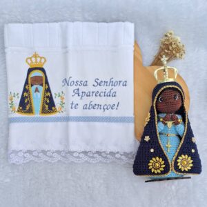 Kit toalha e Santinha veste azul