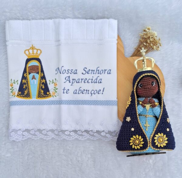 Kit toalha e Santinha veste azul